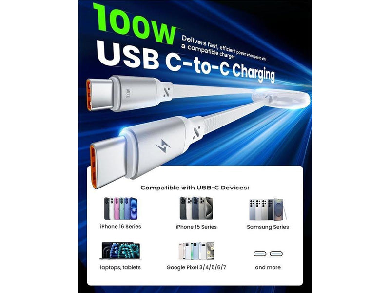 iOttie 100W Retractable USB-C Cable 2 Pack - white