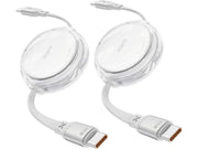 iOttie 100W Retractable USB-C Cable 2 Pack - white