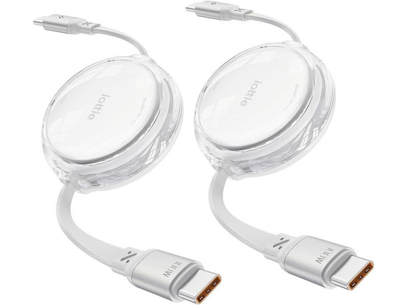iOttie 100W Retractable USB-C Cable 2 Pack - white