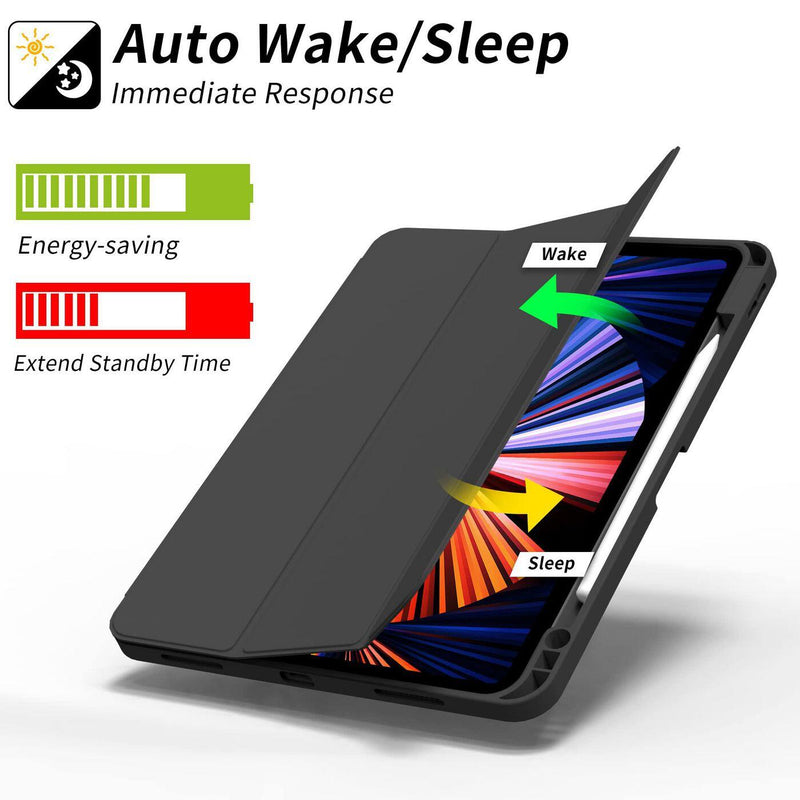 eSTUFF MIAMI Pencil Case für das iPad Pro 13' (2024) - Black PU leather/Clear