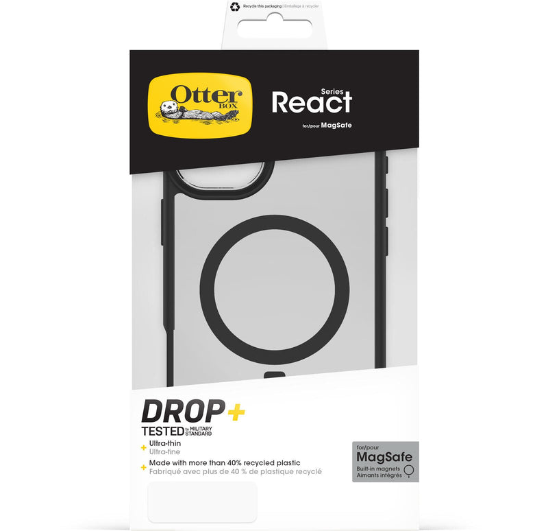 OtterBox React MagSafe Apple iPhone 16 Plus Black Crystal - clear/black