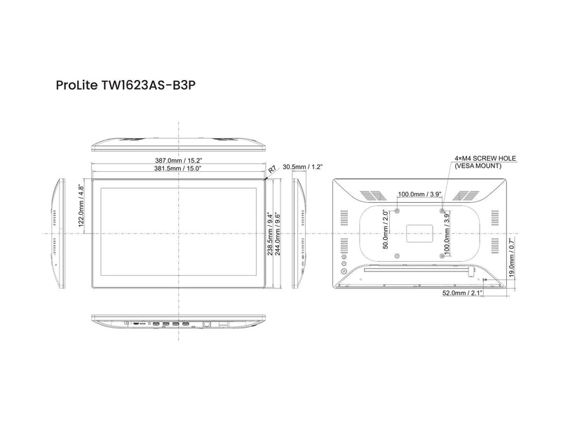 iiyama ProLite TW1623AS - 1920x1080 (FHD) - Touchscreen