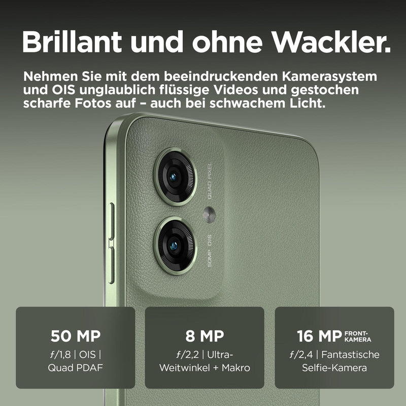 Motorola Moto G55 - 5G Smartphone 8GB/256GB (6.49'), rauchig grün
