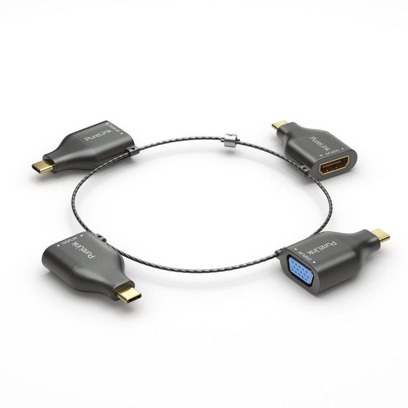 PureLink Adapter Ring Klein - 4x USB-C - USB-C > VGA/HDMI/miniDP/DP, gold plated, schwarz