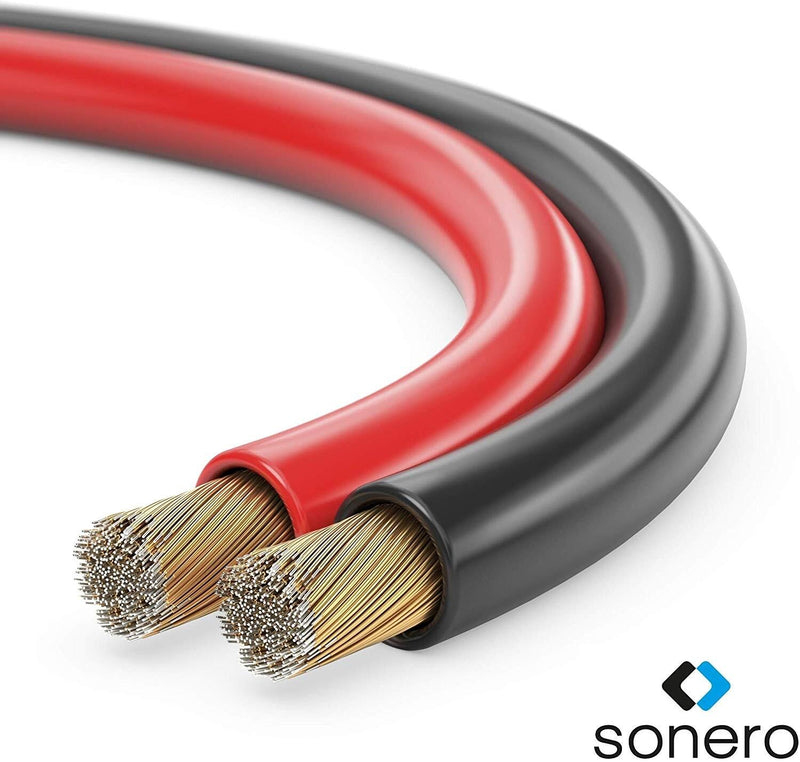 Sonero Lautsprecherkabel 2x1,5mm², CCA 30,0m, rot/schwarz