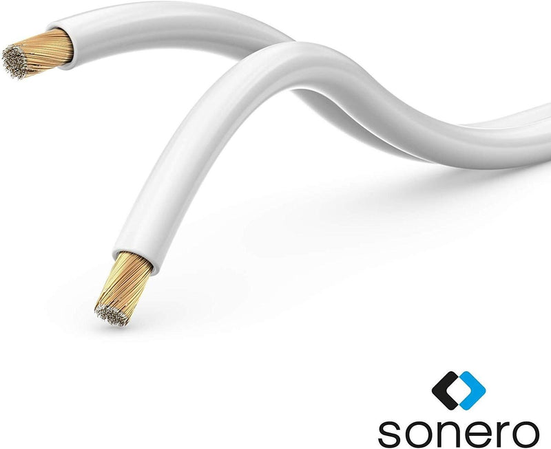 Sonero Lautsprecherkabel 2x0,75mm², CCA 100m, weiß
