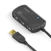 PureLink USB 2.0 Aktiv Verlängerung mit Hub - schwarz - 12,0m