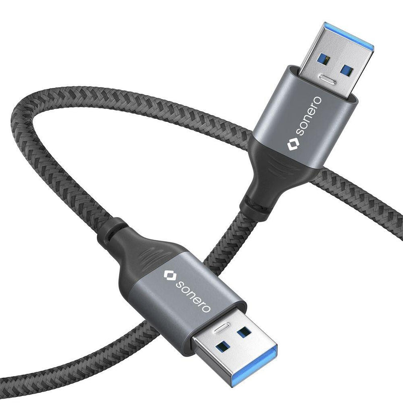 Sonero USB 3.0 Kabel - A/A - Aluminium - space grey/schwarz - 1,00m