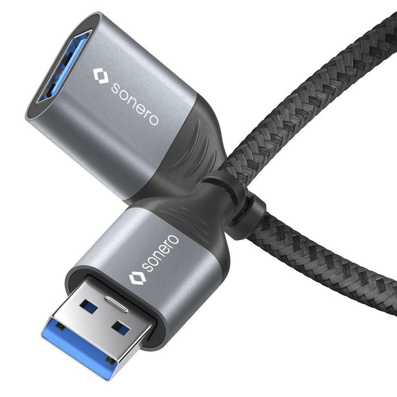 Sonero USB 3.0 Kabel - A/A Verlängerung - Aluminium - space grey/schwarz - 0,50m