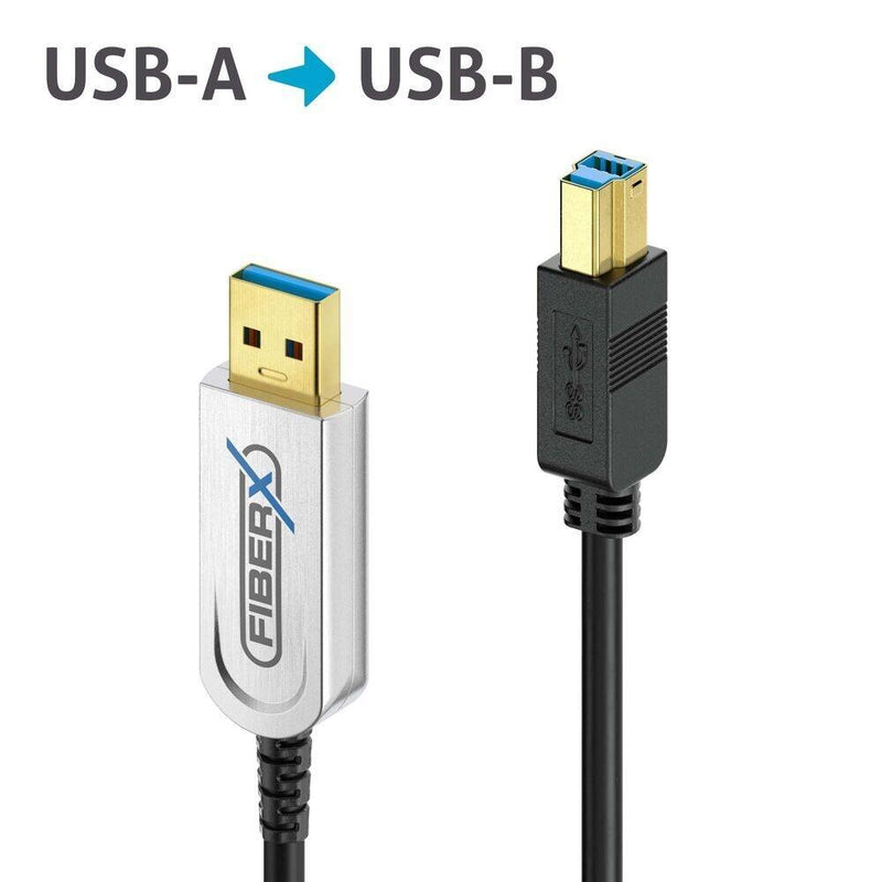 FiberX Serie - USB 3.1 Glasfaser Kabel - USB-A USB-B - 25m