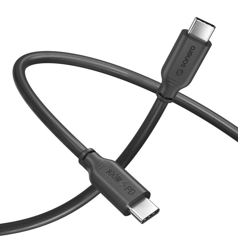 Sonero USB-C auf USB-C Ladekabel - USB 2.0, 100W PD - schwarz - 2,00m