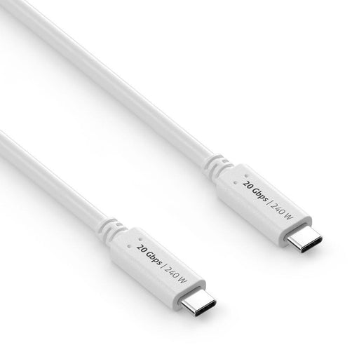 PureLink USB-C auf USB-C Kabel - USB4 Gen 2x2, 5A, EPR 240W, 20G, DP Alt Mode - iSerie - weiß - 0,50m