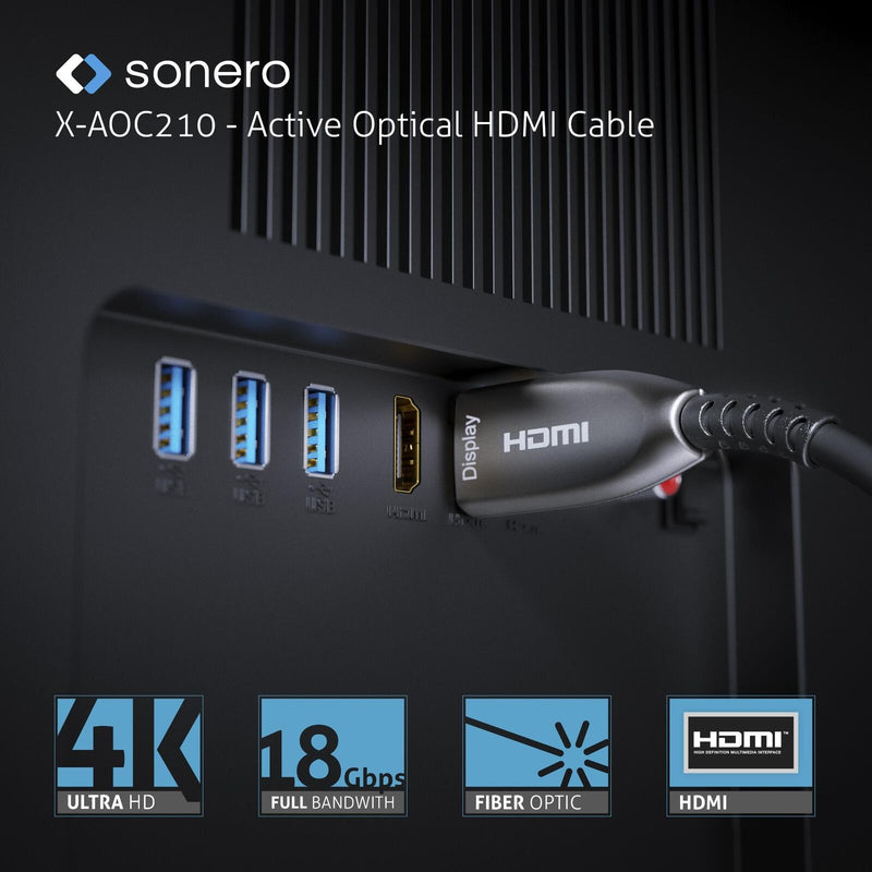 Sonero Aktives HDMI 4K AOC Extender Kabel - 25m