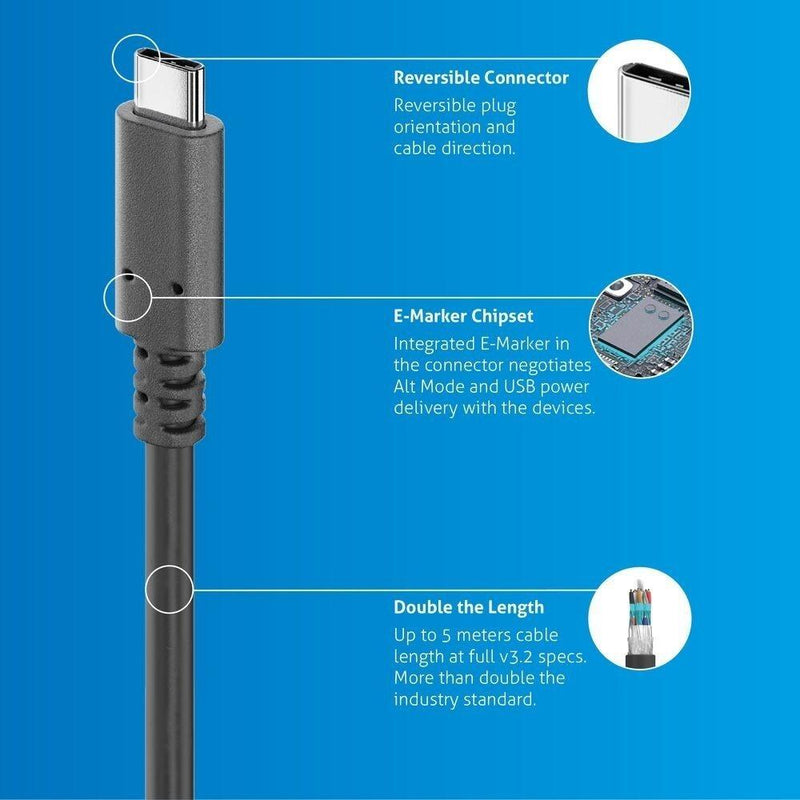 PureLink USB-C auf USB-C Kabel mit E-Marker - USB4 Gen2x2, 5A, 20Gbps - PureInstall 2,00m