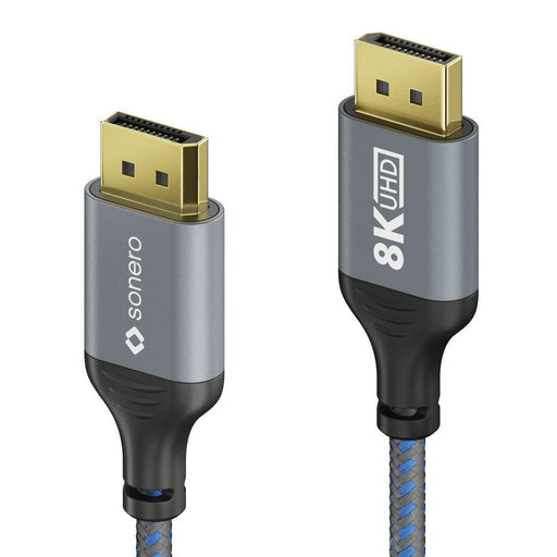 Sonero DisplayPort auf DisplayPort Kabel - 8K60 - grau/blau - 2,00m