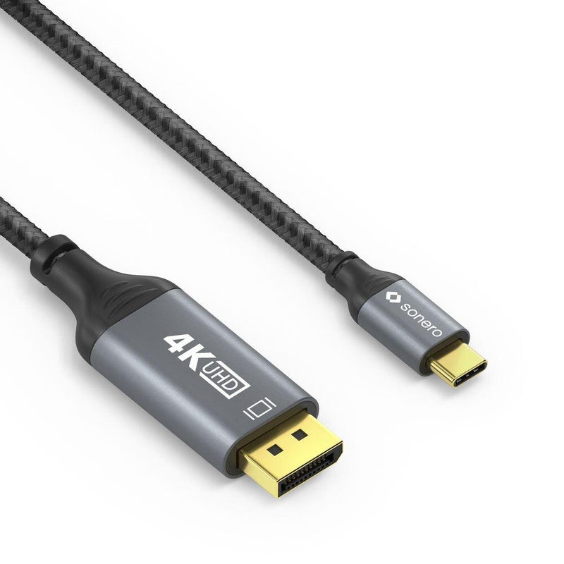 Sonero USB-C auf DisplayPort Kabel - 4K60, 21,6Gbps - grau/schwarz - 2,00m