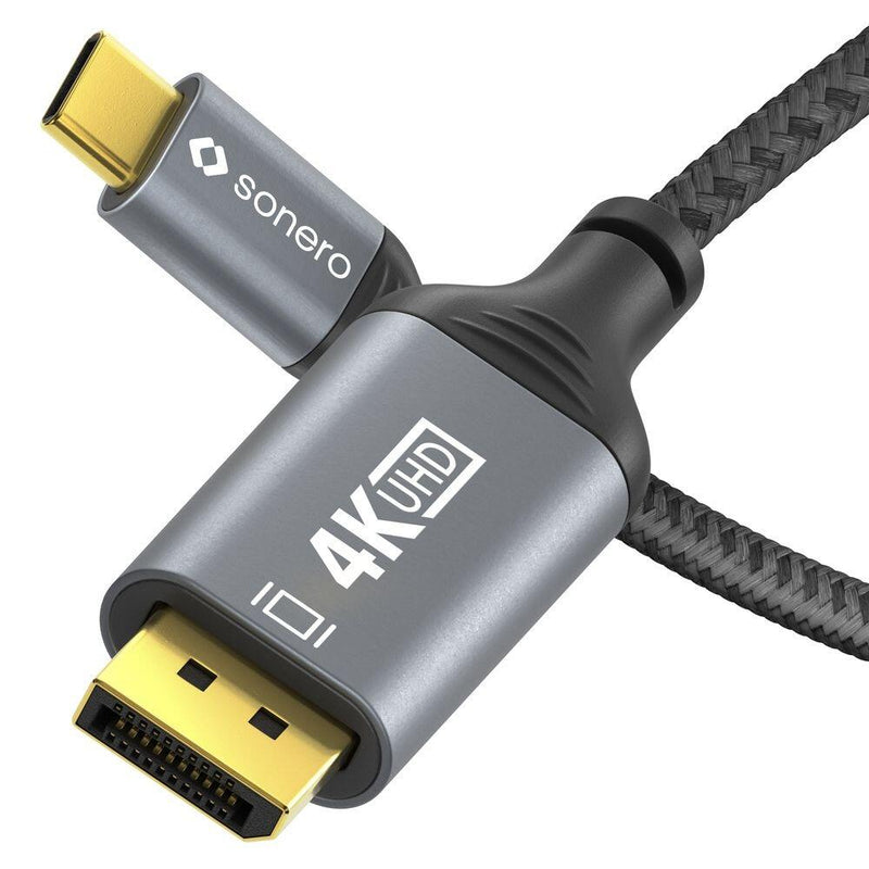 Sonero USB-C auf DisplayPort Kabel - 4K60, 21,6Gbps - grau/schwarz - 2,00m