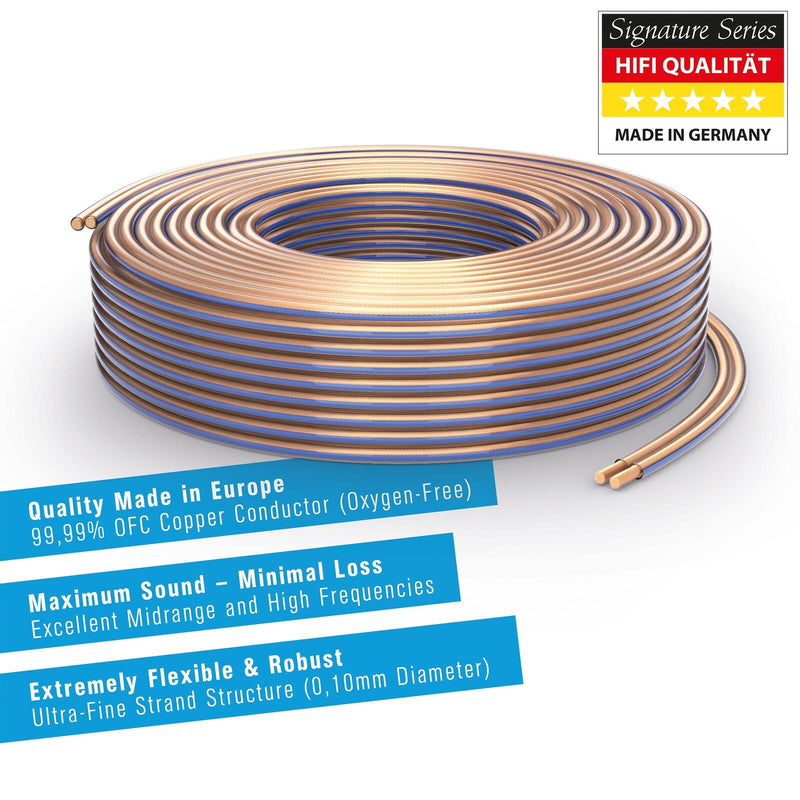 PureLink Lautsprecherkabel OFC 2x2,50mm² (0,10mm), 100 m, transparent