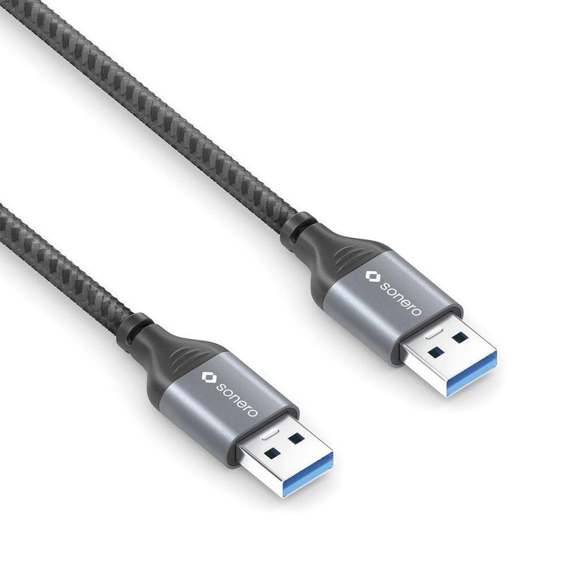 Sonero USB 3.0 Kabel - A/A - Aluminium - space grey/schwarz - 1,00m
