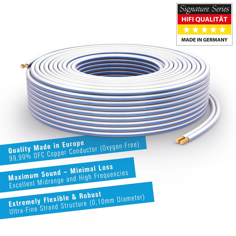 PureLink Lautsprecherkabel OFC 2x1,50mm² (0,10mm), 25,0m, weiß