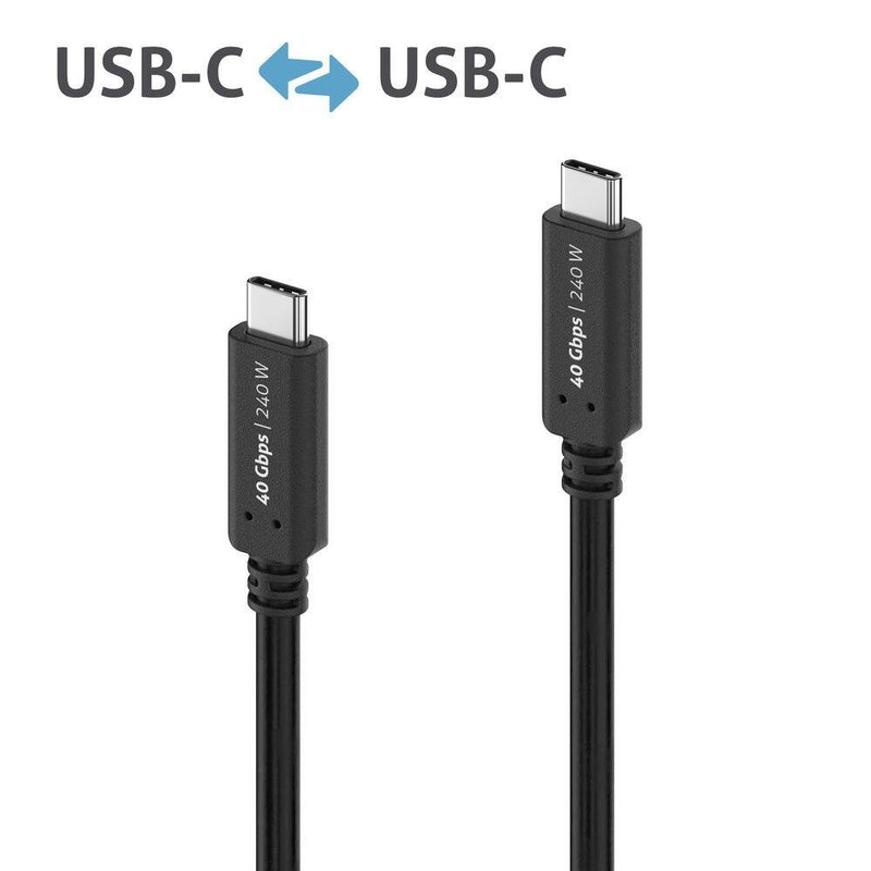 PureLink USB-C auf USB-C Kabel - USB4 Gen 3x2, 5A, EPR 240W, 40G, DP Alt Mode - iSerie - schwarz - 1,00m