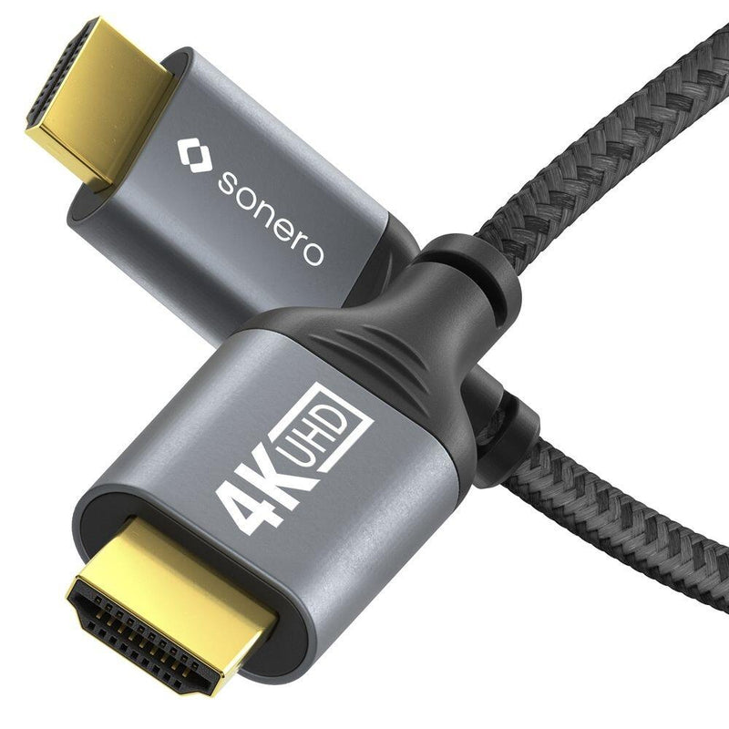 Sonero HDMI auf HDMI Kabel - 4K60 - grau/schwarz - 1,00m