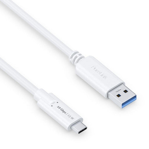 PureLink USB-C auf USB-A Kabel - 3.1 Gen 2, 3A/5V/15W, 10G - iSerie - weiß - 0,50m