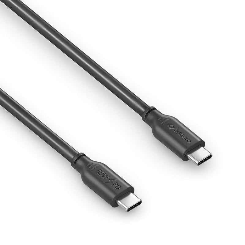 Sonero USB-C auf USB-C Ladekabel - USB 2.0, 60W PD - schwarz - 1,50m