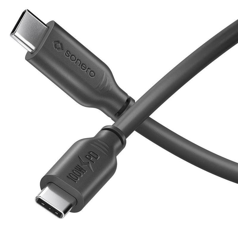 Sonero USB-C auf USB-C Ladekabel - USB 2.0, 100W PD - schwarz - 2,00m