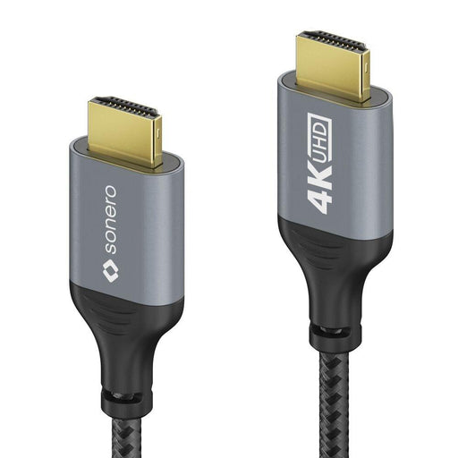 Sonero HDMI auf HDMI Kabel - 4K60 - grau/schwarz - 1,00m
