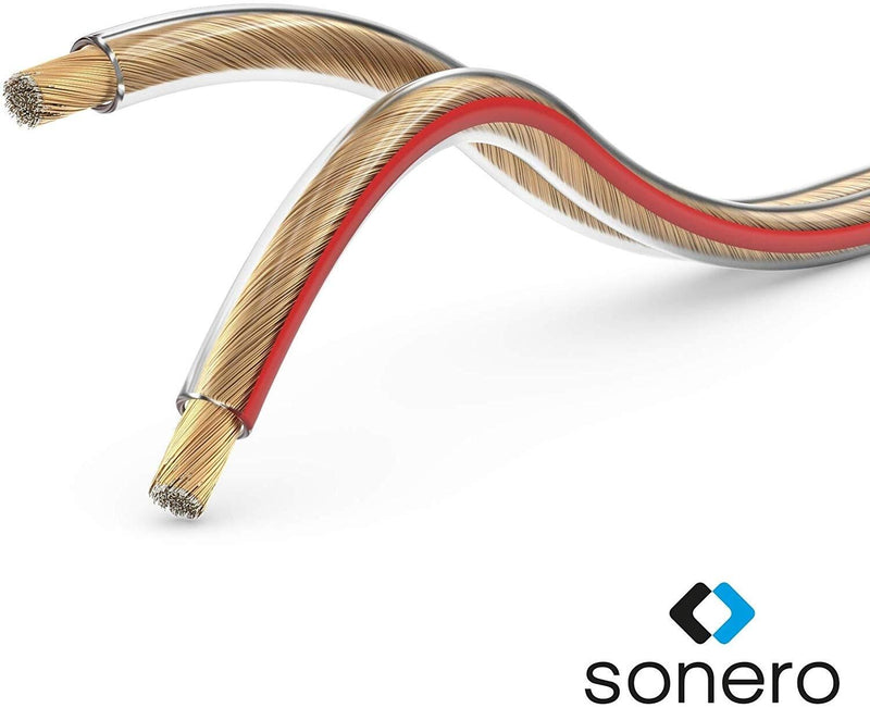 Sonero Lautsprecherkabel 2x2,5mm², CCA 10,0m, transparent