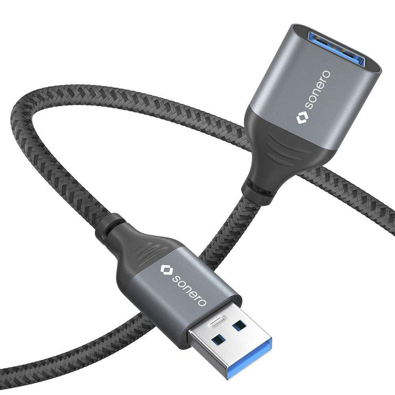 Sonero USB 3.0 Kabel - A/A Verlängerung - Aluminium - space grey/schwarz - 1,00m