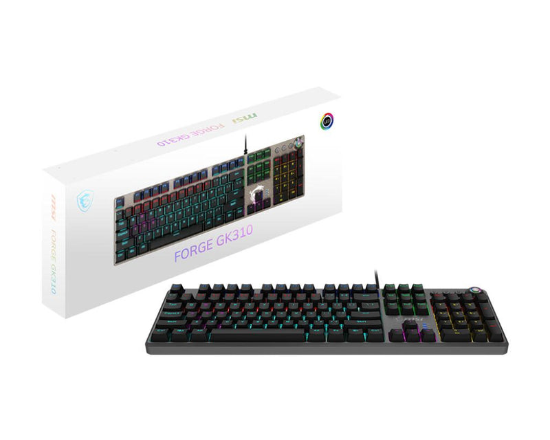 MSI FORGE GK310 RED DE Tastatur Gaming USB QWERTZ Deutsch Schwarz