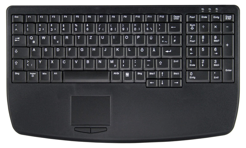 Active Key AK-7410-G Tastatur mit Touchpad - QWERTZ Deutsch - Schwarz