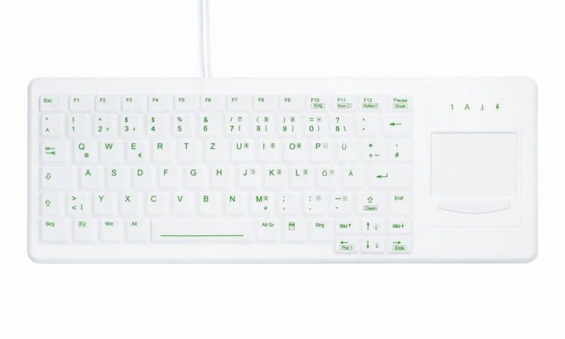 Active Key AK-C4400 Hygiene-Tastatur mit TouchPad - Deutsch - Weiß
