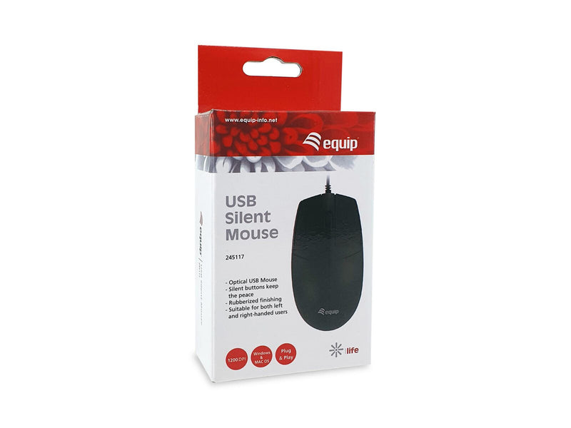 Equip Silent kabelgebundene Maus, schwarz