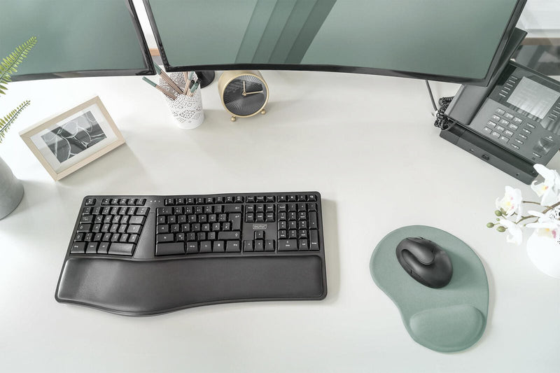 Digitus ergonomische kabellose Tastatur - QWERTZ Deutsch - Schwarz