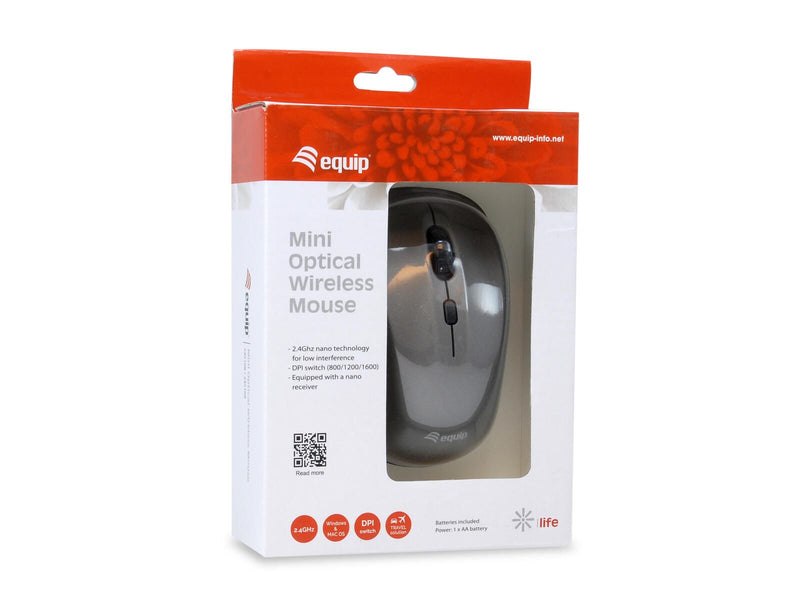 Equip Optische Mini Maus kabellos, grau