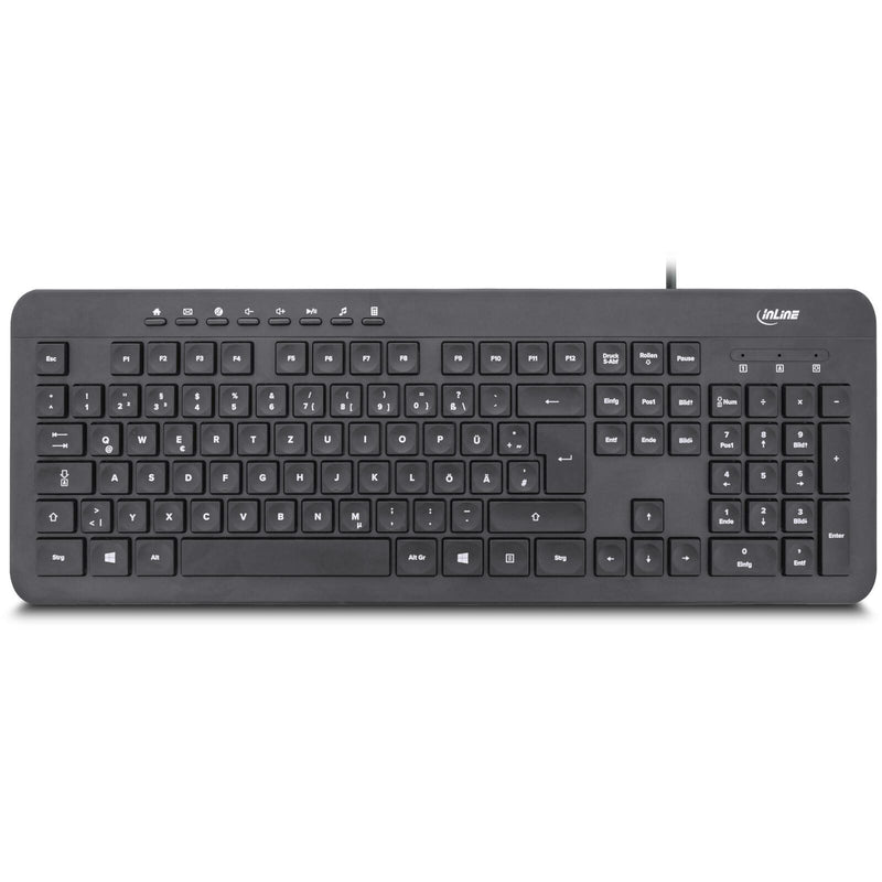 InLine Design Keyboard, Tastatur, USB-Kabel, DE Layout, schwarz