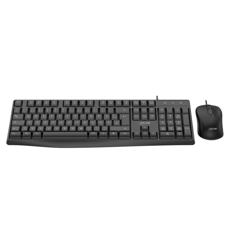 InLine Basic Desktop II, kabelgebundenes Tastatur-Maus Set, schwarz