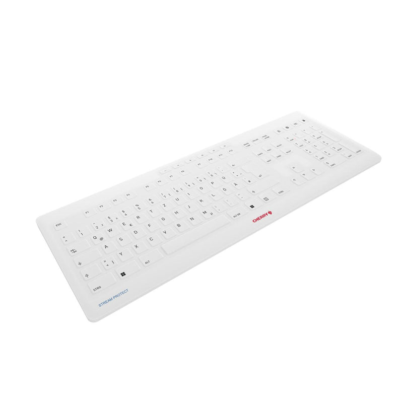 CHERRY Stream Protect kabellose Tastatur - Deutsch - Weiß