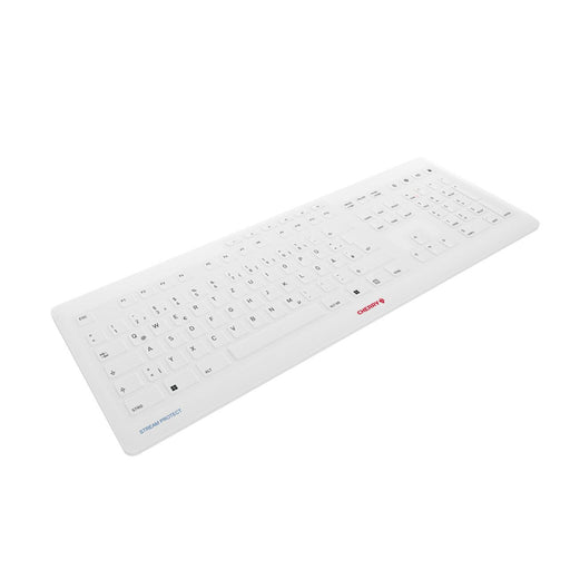 CHERRY Stream Protect kabellose Tastatur - Deutsch - Weiß