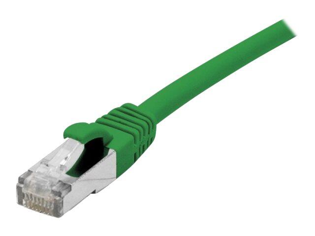 Exertis Connect Patchkabel Cat. 6A, S/FTP (PiMF), halogenfrei, mit Rastnasenschutz, grün, 0,5 m