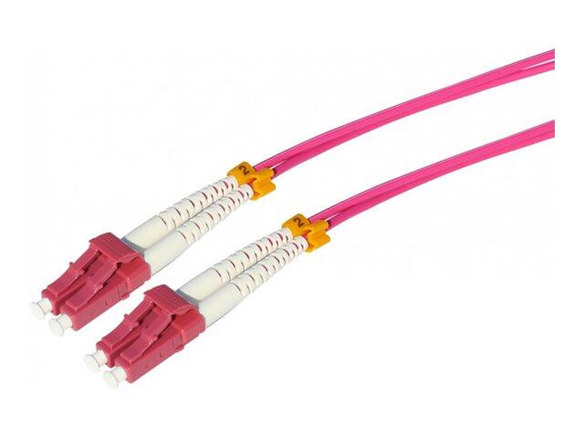 Tecline LWL Patchkabel HD, 50/125 µm, Multimode, OM4-Faser, LC Duplex Stecker/Stecker, erikaviolett, 30,0 m