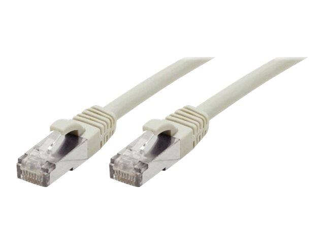 Exertis Connect Patchkabel Cat. 6A, S/FTP (PiMF), halogenfrei, mit Rastnasenschutz, grau, 15,0 m