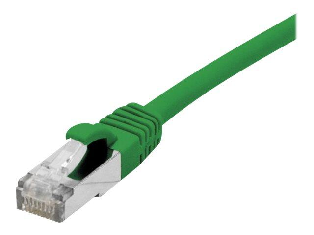 Exertis Connect Patchkabel Cat. 6A, S/FTP (PiMF), halogenfrei, mit Rastnasenschutz, grün, 1,5 m