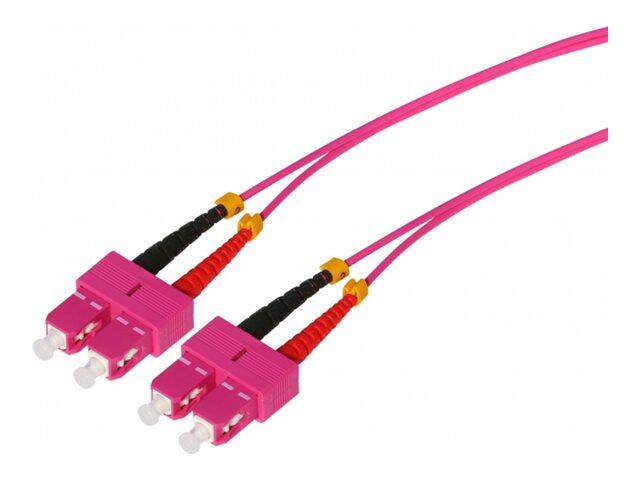 Tecline LWL Patchkabel HD, 50/125 µm, Multimode, OM4-Faser, SC Duplex Stecker/Stecker, erikaviolett, 5,0 m