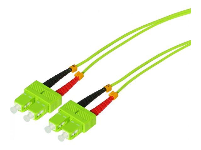 Tecline LWL Patchkabel HD, 50/125 µm, Multimode, OM5-Faser, SC Duplex Stecker/Stecker, limettengrün, 7,5 m