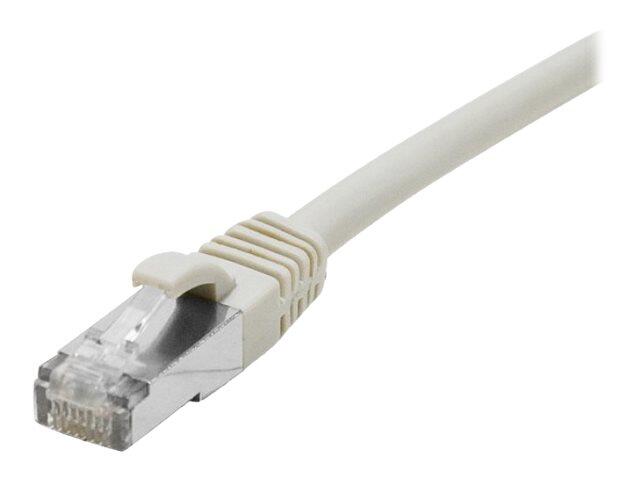 Exertis Connect Patchkabel Cat. 6A, S/FTP (PiMF), halogenfrei, mit Rastnasenschutz, grau, 0,15 m