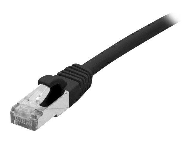 Exertis Connect Patchkabel Cat. 6A, S/FTP (PiMF), halogenfrei, mit Rastnasenschutz, schwarz, 10,0 m